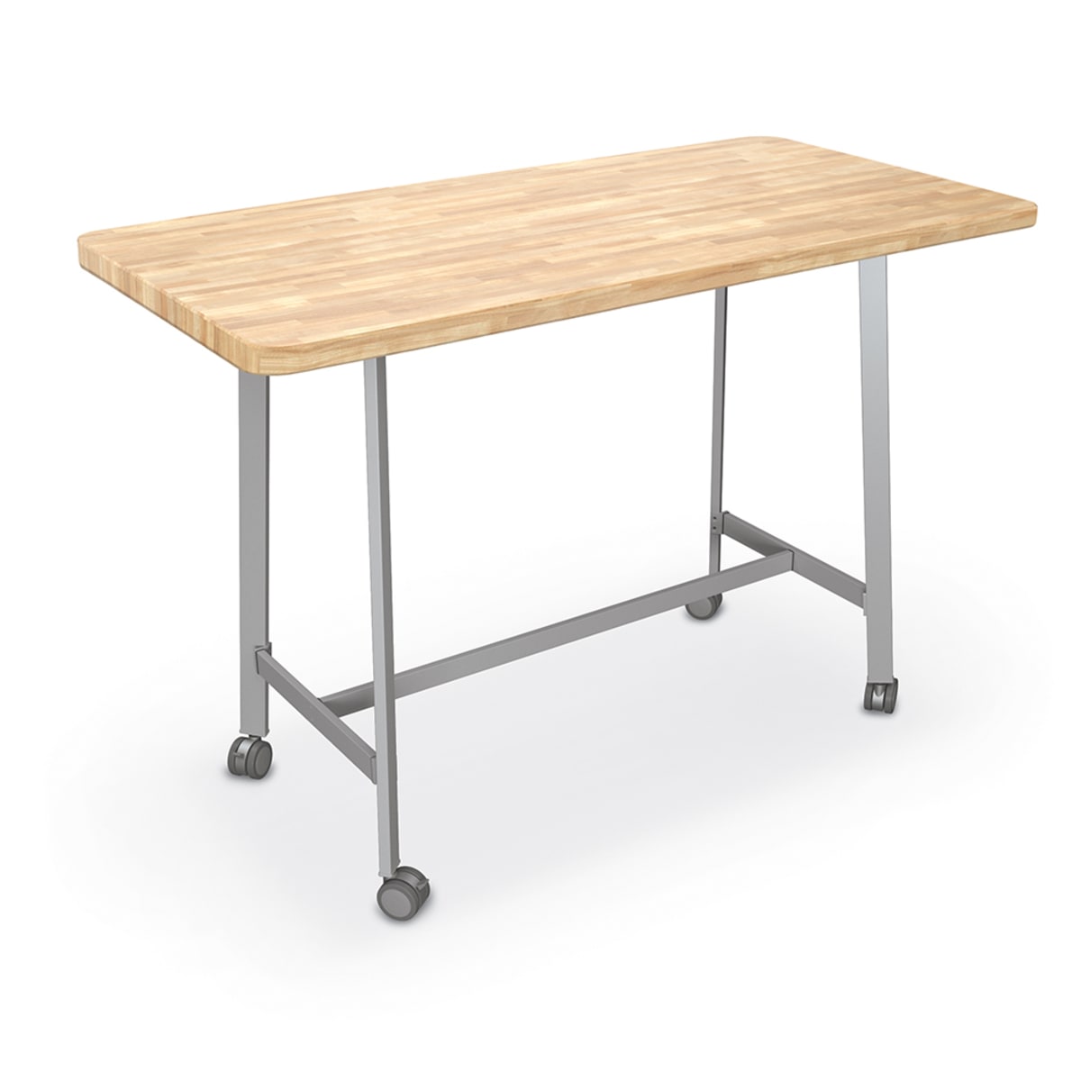 MooreCo Akt Table + Butcher Block (42"H) – Rectangular Legs (SD-AC42R-BUTCHER)