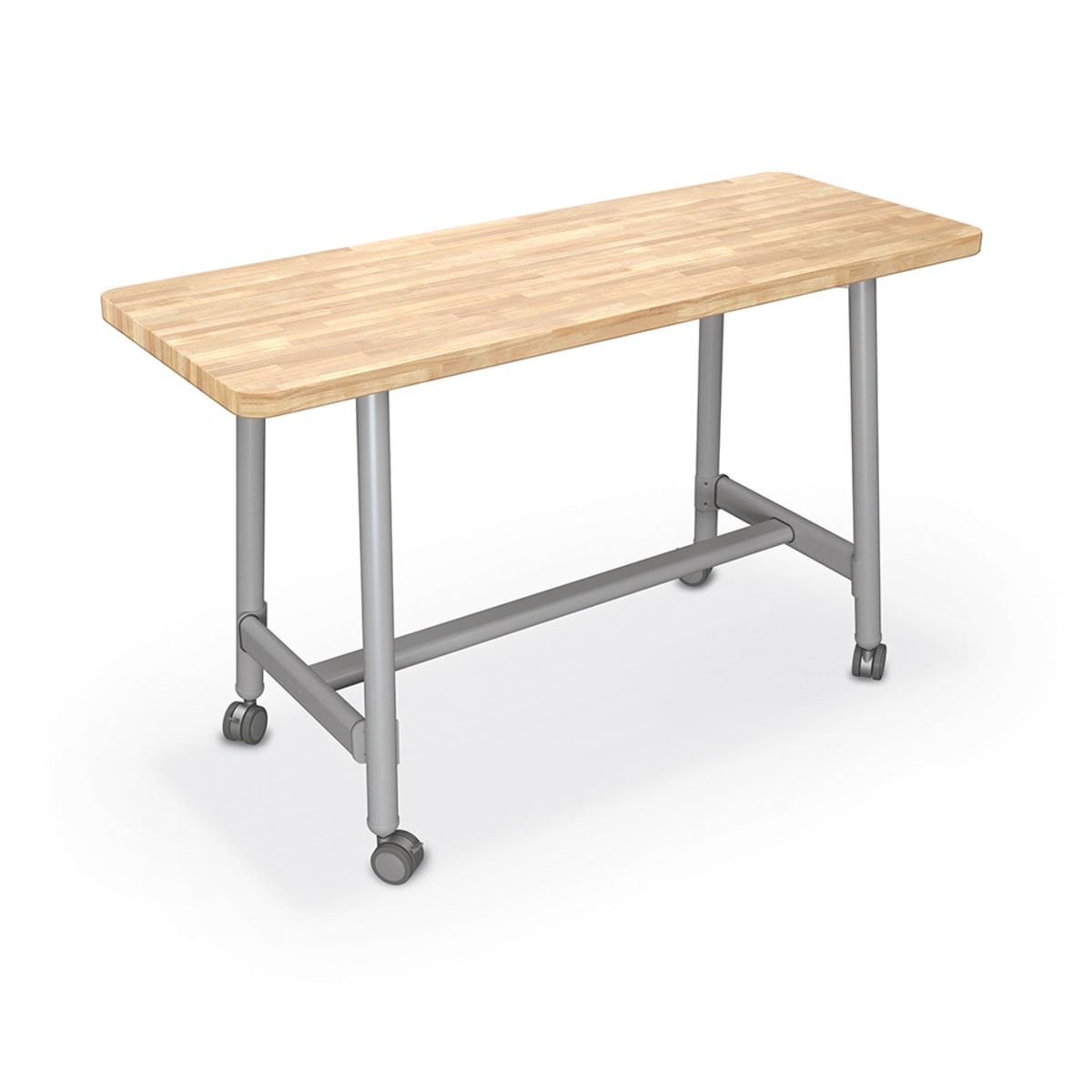 MooreCo Akt Table + Butcher Block (42"H) – Round Legs (SD-AC42F-BUTCHER)