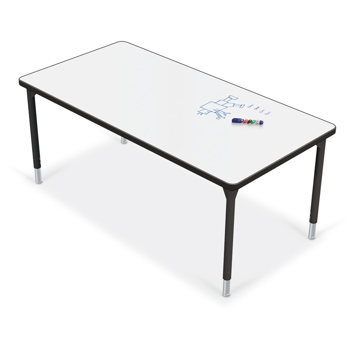 MooreCo Hierarchy Activity Table + Porcelain Top Rectangle 32"H x 60"W x 30"D (70524)