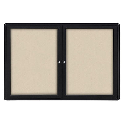 Ghent 2-Door Ovation Beige Fabric Bulletin Board 36