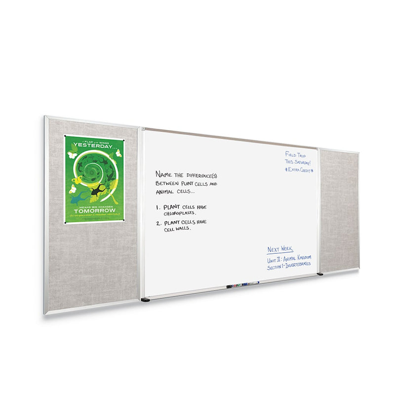 MooreCo Combo-Rite Boards – Porcelain Steel Whiteboard with Vin-Tak Surface Type F (408-7C-PM-X2)