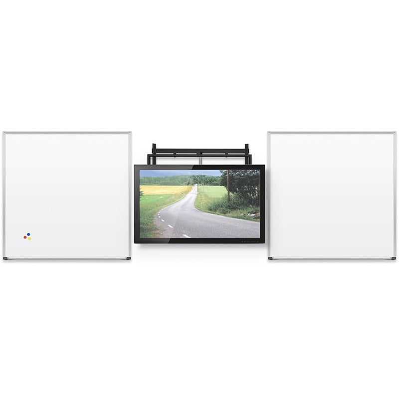 MooreCo iTeach Flat Panel Mount + 2 Whiteboard System Porcelain Steel Deluxe Aluminum (74302)