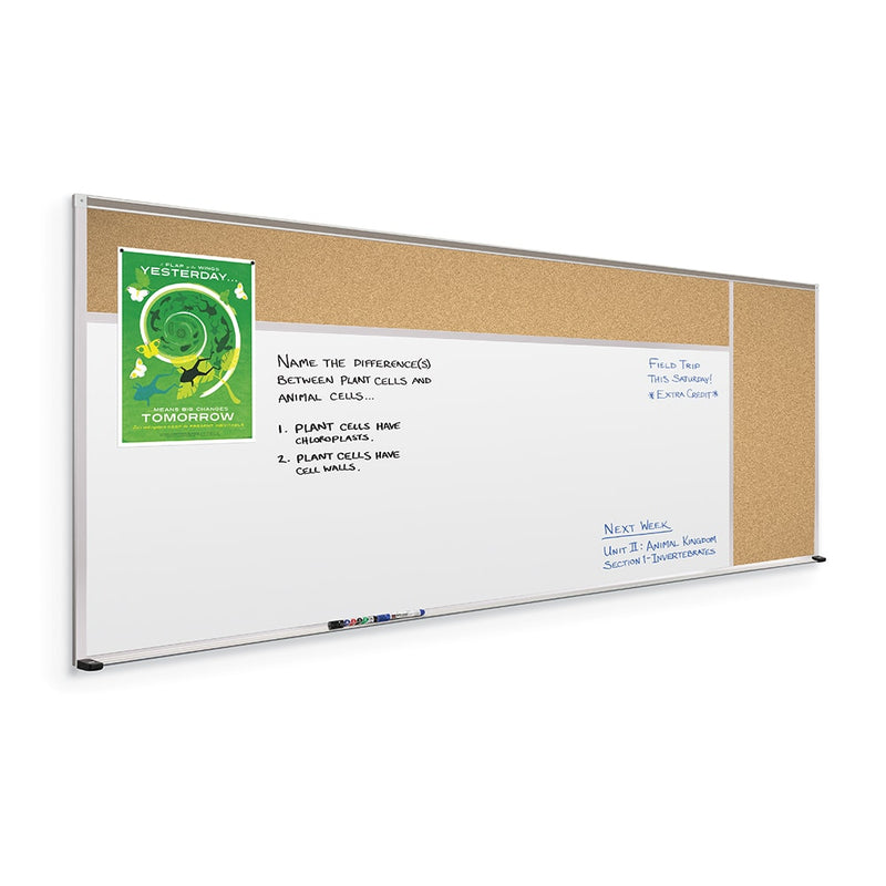 MooreCo Combination Boards – Porcelain Steel Whiteboard with Natural Cork Surface Type D (406-40-PM-X2)