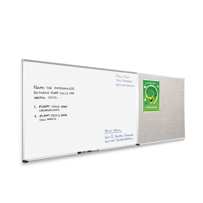 MooreCo Combo-Rite Boards – Porcelain Steel Whiteboard with Vin-Tak Surface Type E (406-6C-PM-X2)