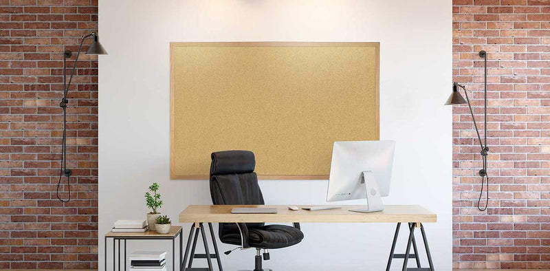 Ghent Natural Cork Bulletin Board in Wood Frame (1418-1)