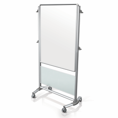Ghent Nexus Easel Double-Sided Mobile Porcelain Magnetic Whiteboard Frosted Panel (46"H x 34"W) NEX203MME