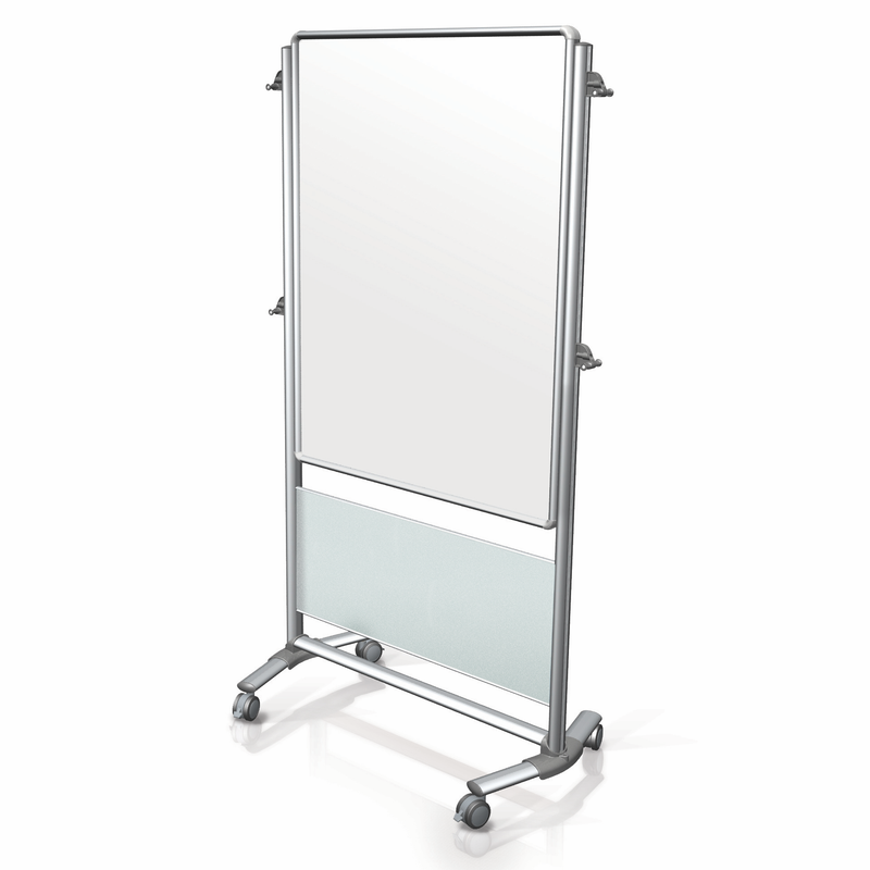 Ghent Nexus Easel Double-Sided Mobile Porcelain Magnetic Whiteboard Frosted Panel (46
