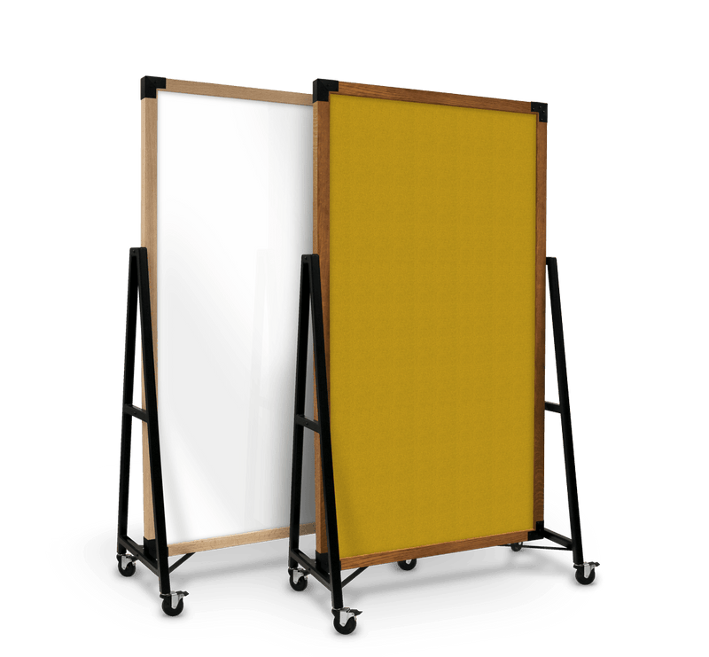 Ghent Prest Mobile Magnetic Whiteboard Carmel Oak Frame Finish (74