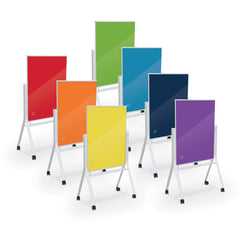 MooreCo Visionary® Curve Colors Mobile Magnetic Glass Board (74957)