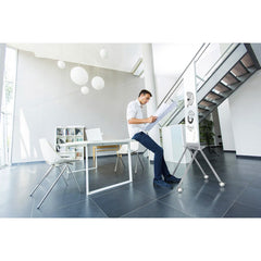 Ghent Roam Mobile Whiteboard White Surface Satin Aluminum Frame (36" W x 45" H) RM36SAWHN - EDUSupplyDirect