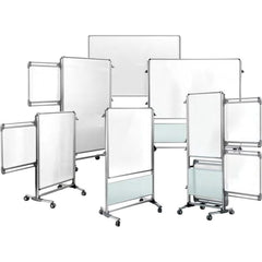 Ghent Nexus Easel Plus w/8 Tablets 2-Sided Mobile Magnetic White Porcelain Magn Whiteboard Frosted Acrylic Frame (26" W x 39" H) NEX204EP8-FR - EDUSupplyDirect