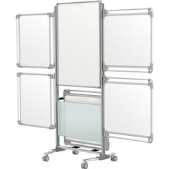 Ghent Nexus Easel Plus w/8 Tablets 2-Sided Mobile Magnetic White Porcelain Magn Whiteboard Frosted Acrylic Frame (26" W x 39" H) NEX204EP8-FR - EDUSupplyDirect