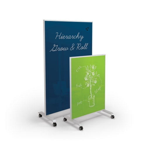 Mooreco Hierarchy Grow & Roll Mobile Magnetic Glass Board - EDUSupplyDirect