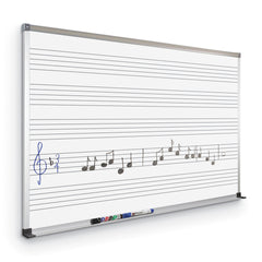 Mooreco Music Line Porcelain Steel Whiteboard – Deluxe Aluminum Trim - EDUSupplyDirect