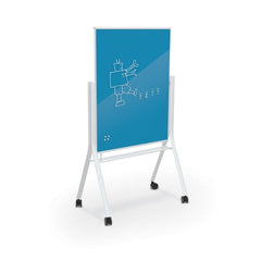 Mooreco Visionary® Curve Colors Mobile Magnetic Glass Board - EDUSupplyDirect